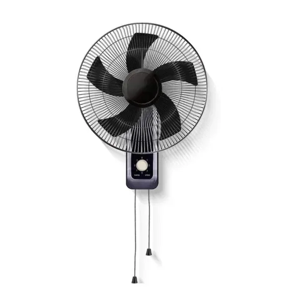 zentree 16 Inch Wall Fan 60W, High-Speed 5-Blade Powerful Airflow, 3-Speed Control, Wide Oscillation, Quiet Operation, Durable Wall-Mounted Electric Fan for Home, Office & Bedroom – Black
