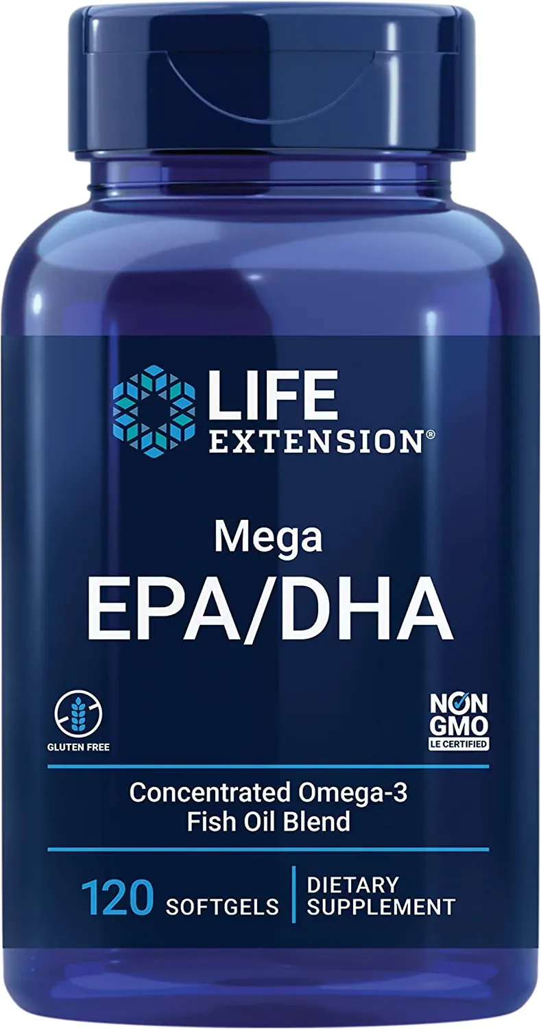 life extension ميغا EPA DHA كبسولات جيلاتينية، 120 كبسولة