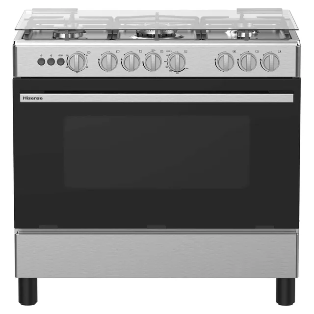 Hisense HFG90335RX02 Freestanding Gas Cooker, 90x60cm, Stainless Steel