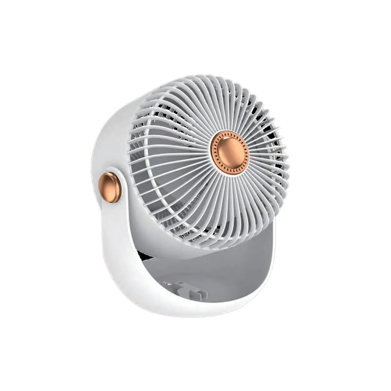 Ikon مروحة مكتب صغيرة قابلة للشحن بقدرة 5W، بيضاء، IK-MFC55
