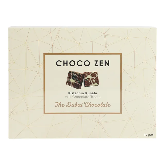 Choco Zen Pistachio Kunafa Milk Chocolate Treats The Dubai Chocolate, 12 Pcs