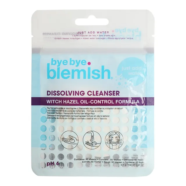 Bye Bye Blemish Witch Hazel Oil-Control Formula Dissolving Cleanser, 50 Sheets