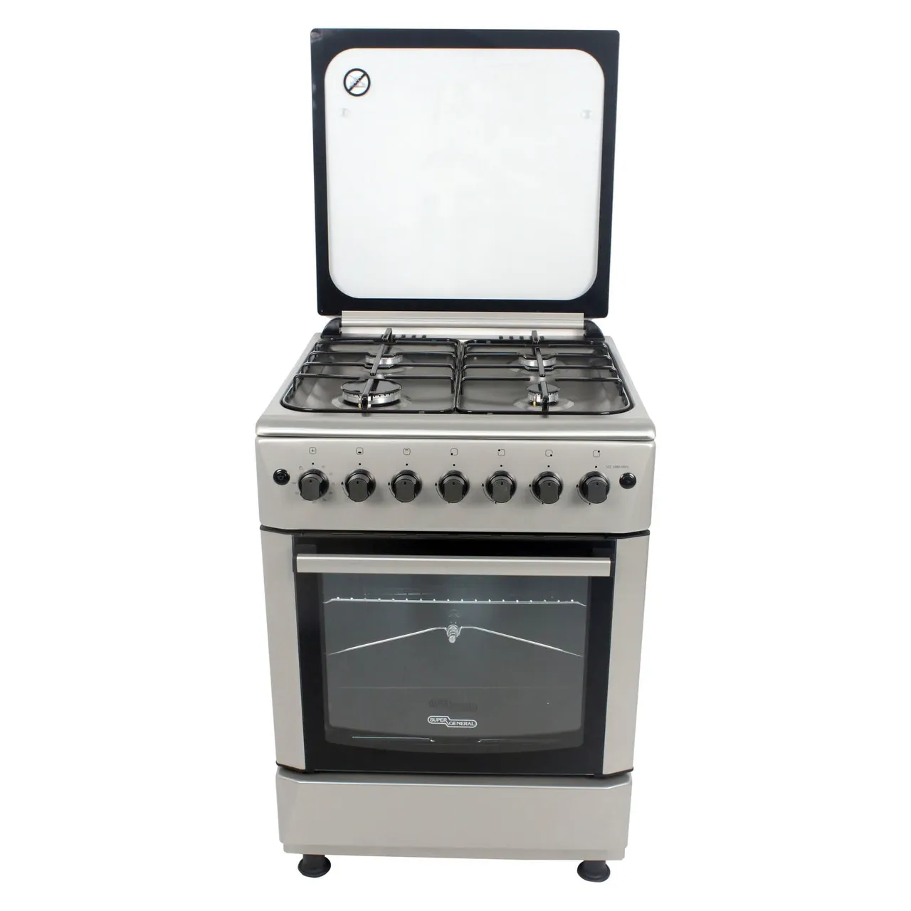 Super General طباخ غاز 60x60cm فضي SGC6480