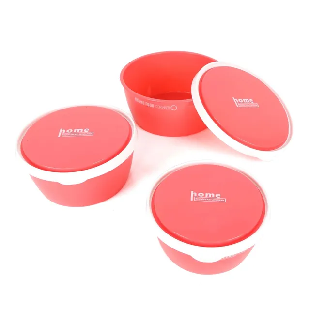 Home Plastic Food Containers Set, 3 pcs, 8109