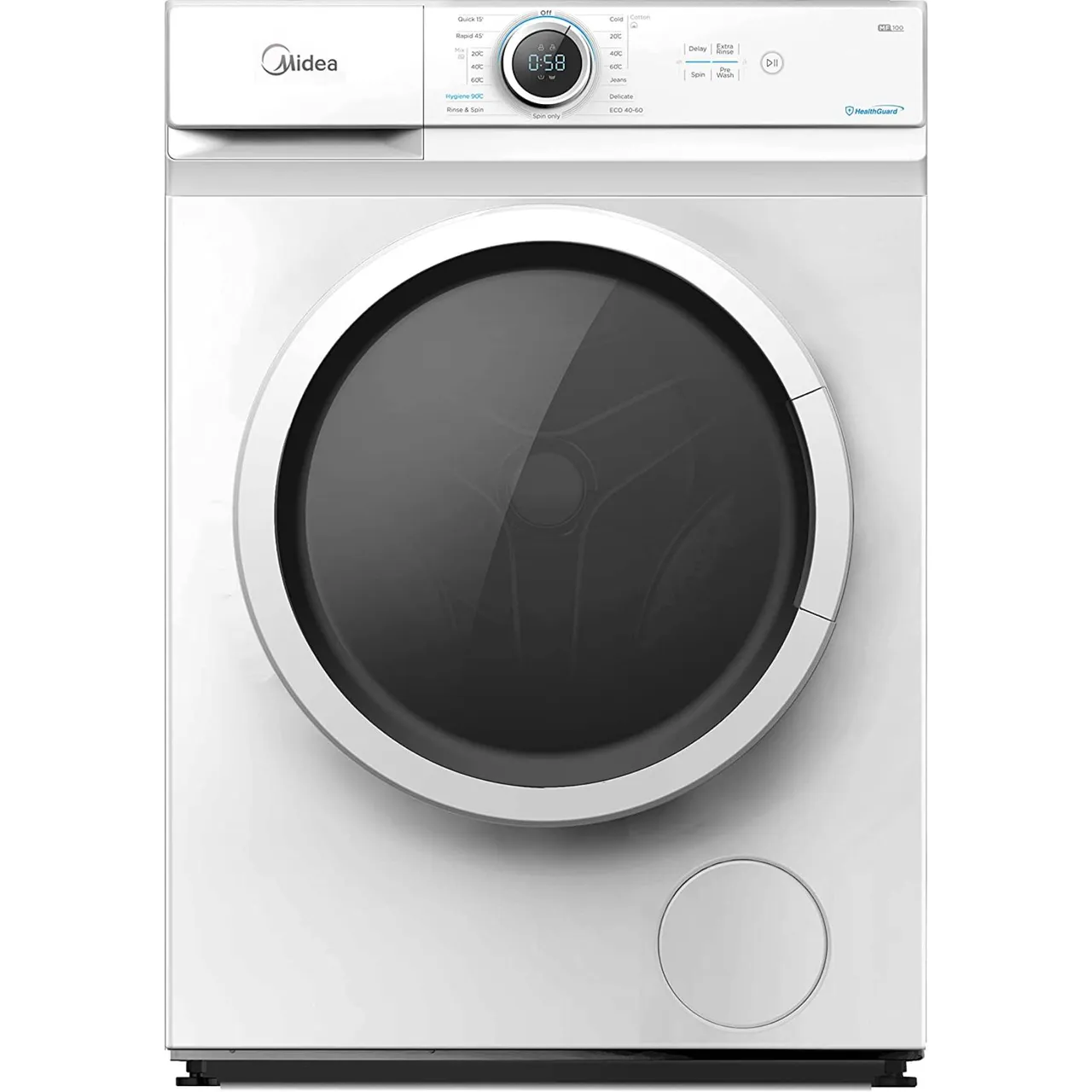 Midea غسالة تحميل أمامي MF100W60WAE Kg 1000 Rpm أبيض
