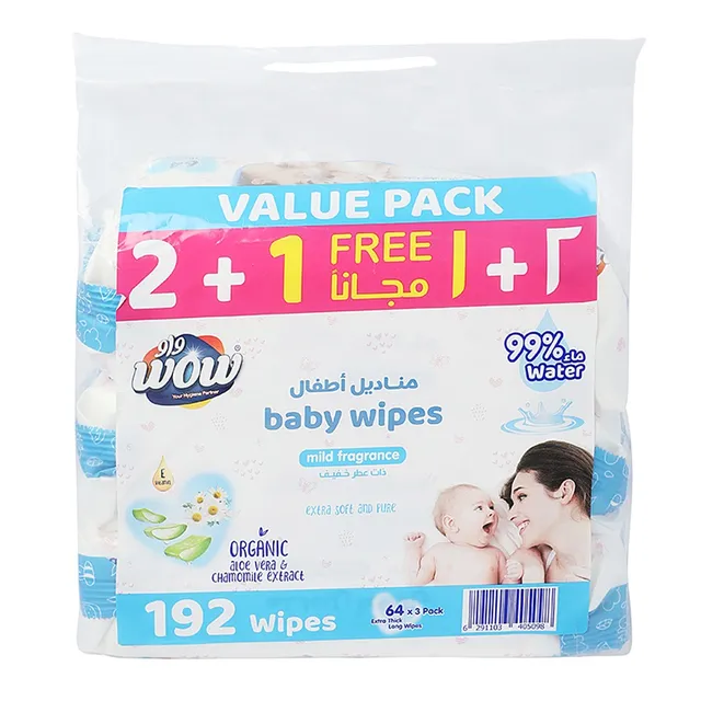 World Of Wipes Mild Fragrance Baby Wet Wipes - 192 Wipes