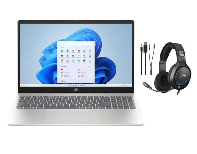 HP 15-FD0154WM Laptop, 15.6" FHD IPS Touch Display, Intel Core i5-1334U, 16GB RAM, 512GB SSD, Intel Graphics, Win 11 Home, Silver Altec Wired Gaming Headset