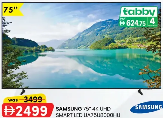 Samsung تلفزيون LED ذكي 4K UHD Ua75U8000Hu
