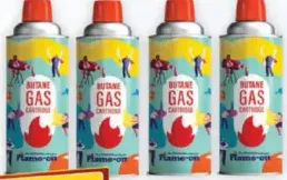 Flame-On Butane Gas Cartridge Set