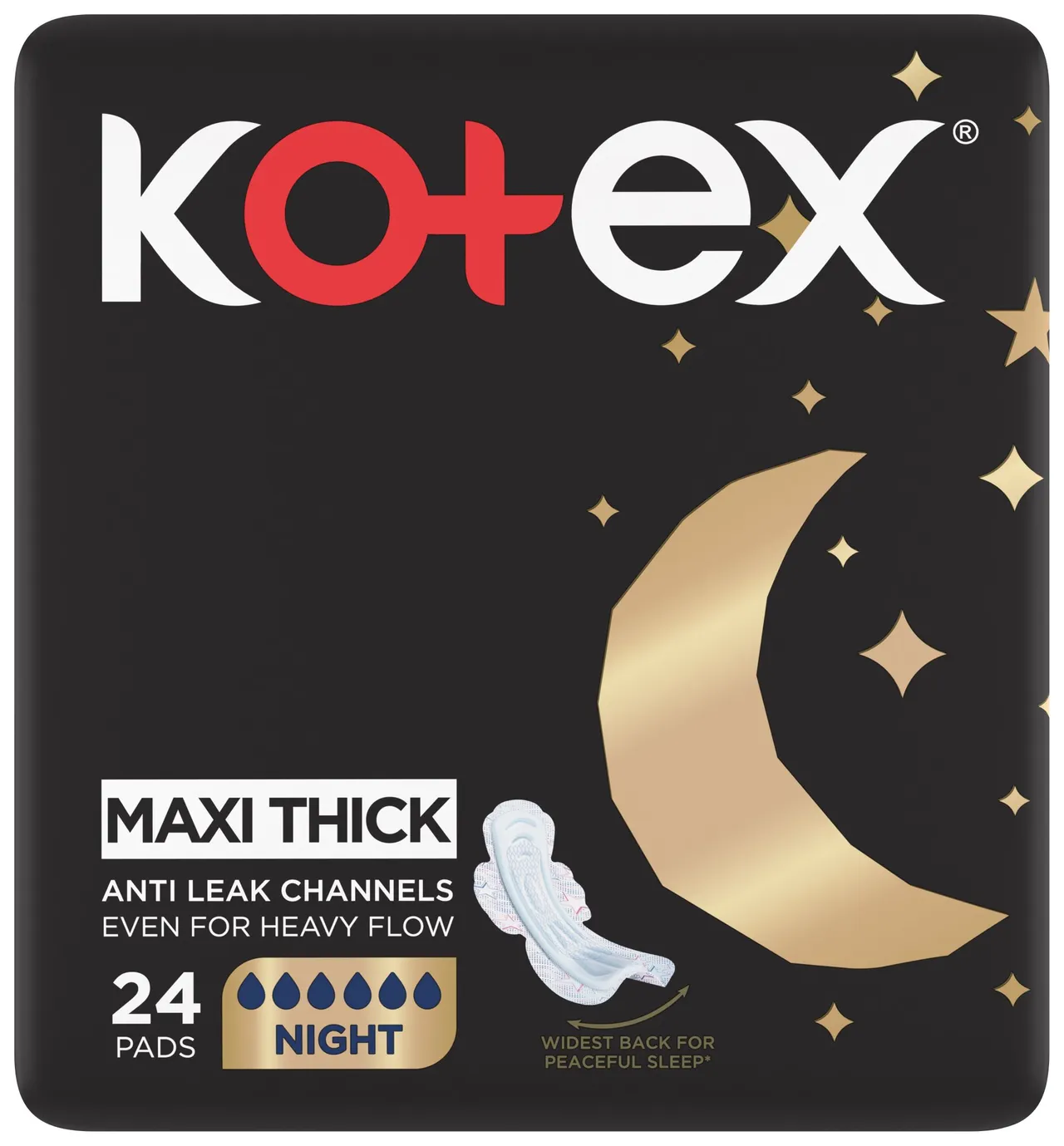 Kotex فوط صحية ليلية سميكة من كوتس ماكس - 24 فوطة