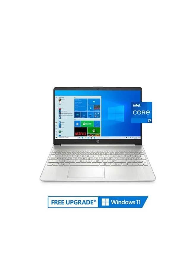 HP لابتوب 15-dy2172 بشاشة 15.6-Inch Full HD ومعالج 11th Gen Core i7-1165G7 وذاكرة 16GB RAM وتخزين 1TB SSD وجرافيك Intel Iris Xe ونظام Windows 11 Home إنجليزي فضي - نسخة دولية
