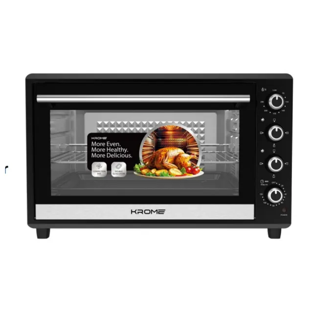 Krome Electric Oven, Capacity, 4 Knob Control, 120 Minutes Timer, 2200W, KR-EO120RC