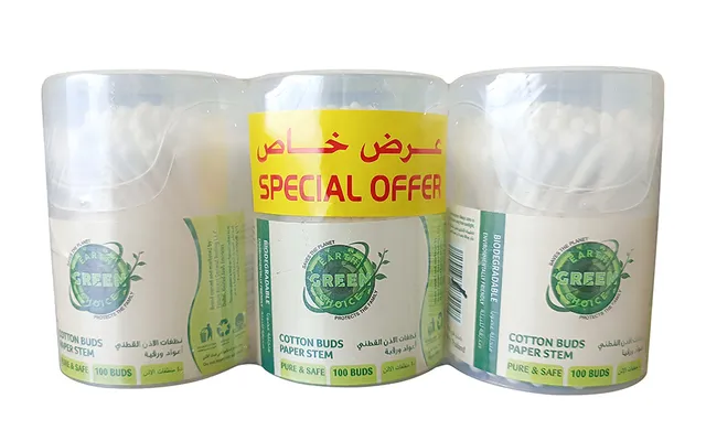 Earth Green Choice Paper Stem Cotton Buds - 3 x 100's