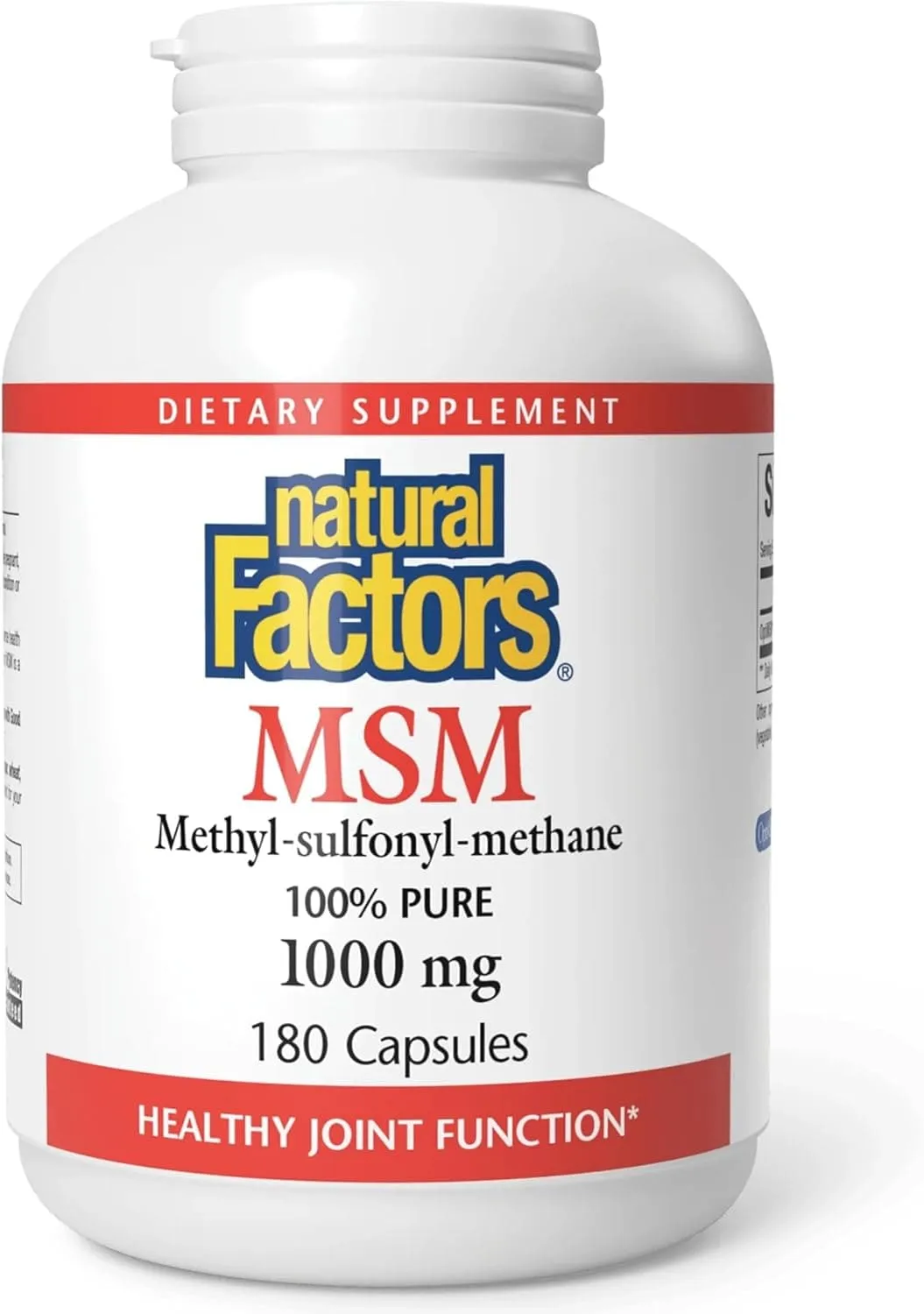Natural Factors MSM، يدعم صحة المفاصل والشعر والبشرة والأظافر، 180 كبسولة