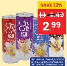 City Cafe Ice Coffee Light Original, Vanilla, Mocha