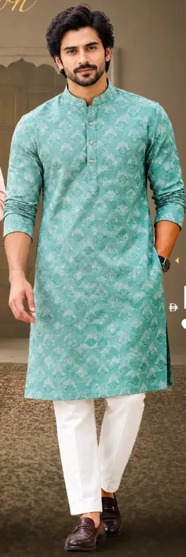 Mens Print Kurtha Set