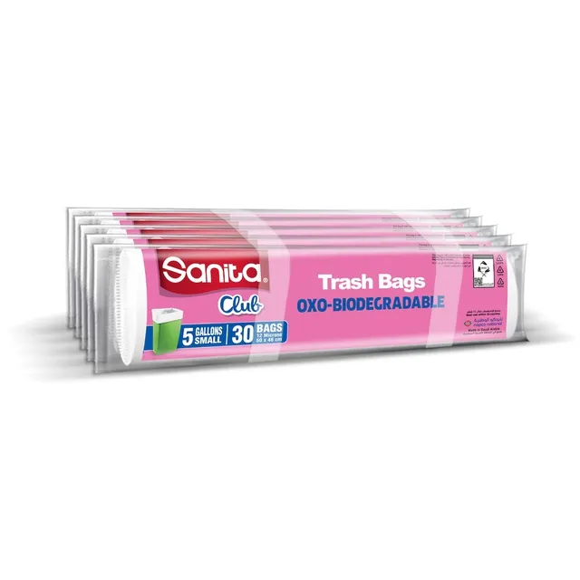 Napco Sanita Club Trash Bags Biodegradable 5 gallons - 5 x 30 Pcs