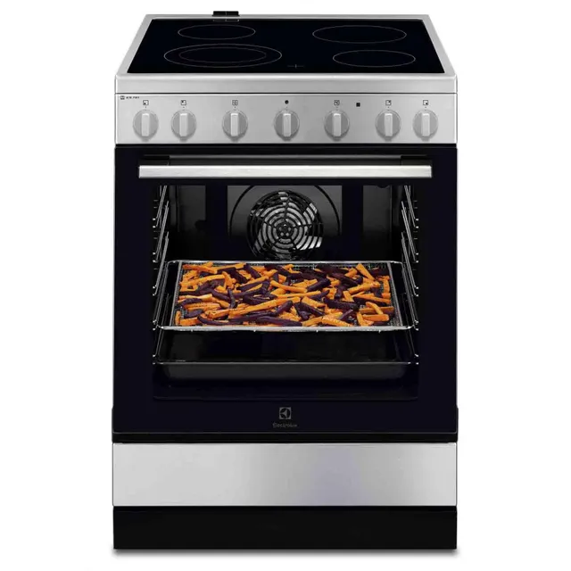 Electrolux 60cm Freestanding Ceramic Electric Cooker with AirFry, Stainless Steel, LKR64000CX