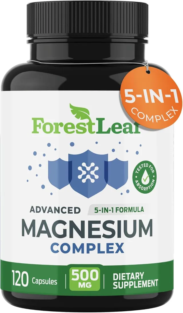 Forestleaf Magnesium Complex 500mg - Magnesium 500mg Capsules - Magnesium Supplement 500mg - Magnesium For Sleep, Magnesium For Constipation - Magnesium Supplement For Women (120 Ct)