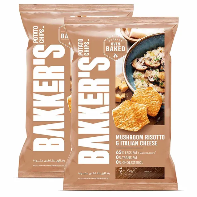 Bakers Mushroom Risotto and Italian Cheese Premium Oven Baked Potato Chips