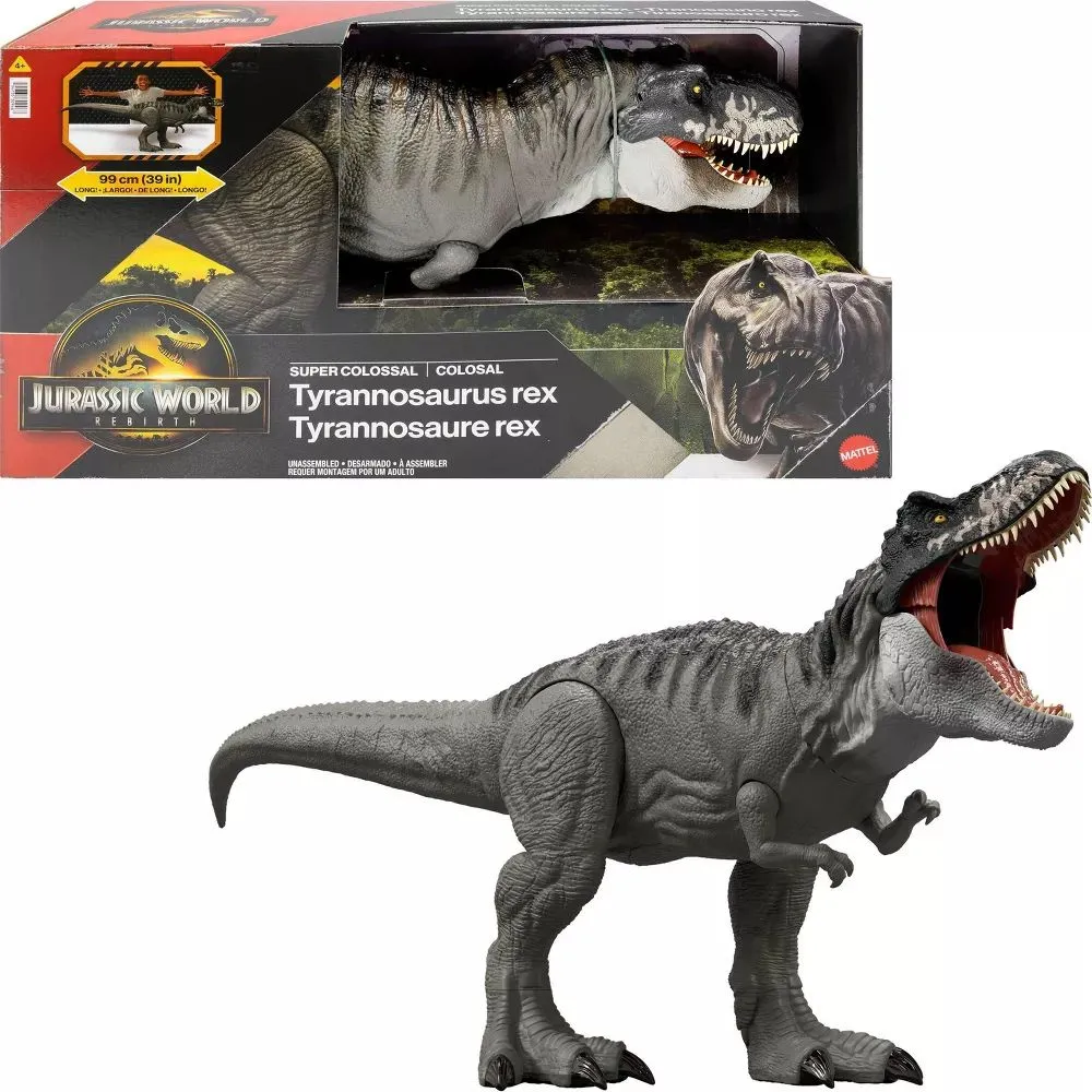 Jurassic World مجسم شخصية الديناصور تيرانوصور ركس Rebirth Super Colossal (99x34.9cm)