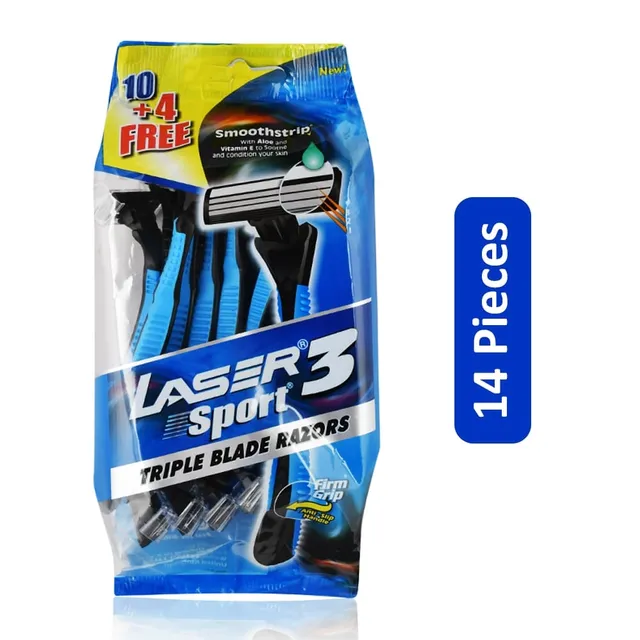 Laser Sport 3 Triple Blades Razors - 14 Pcs