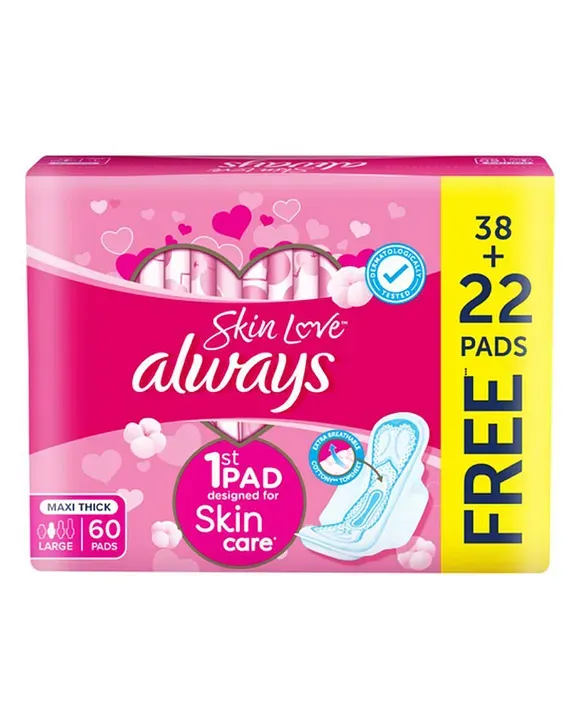 Always Pads Maxi Thick Large Skin Love