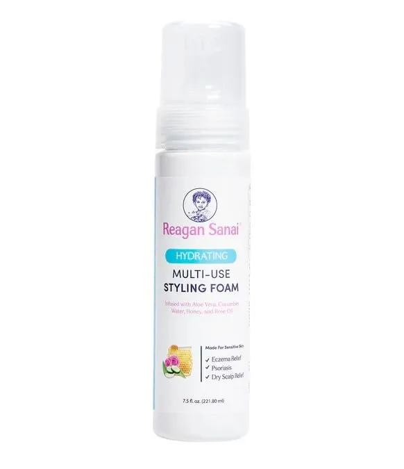 Reagan Sanai Hydrating Multi-Use Hair Styling Foam for Kids 7.5 fl ozMade with Natural Ingredients for Sensitive Skin, Eczema, Psoriasis and Dry ScalpFor All Hair Types (