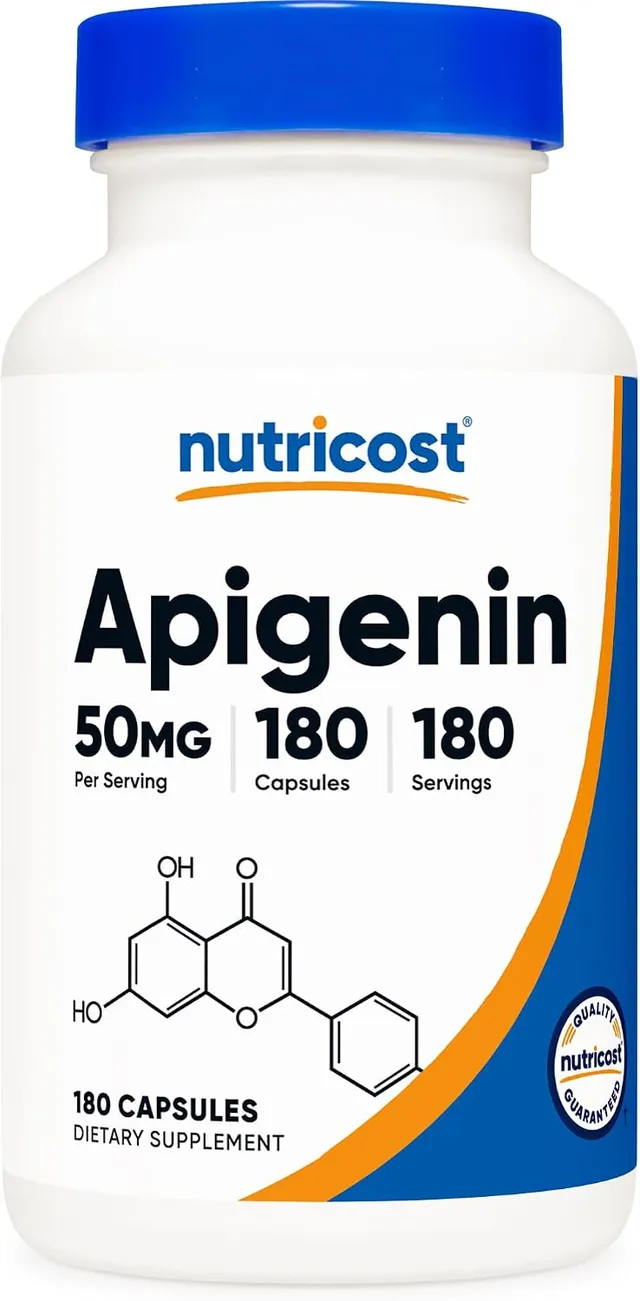 Nutricost Apigenin 50mg, 180 Capsules, Non-GMO, Gluten Free, Vegan