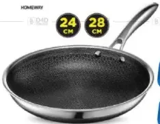 Homeway مقلاة بتصميم خلية النحل من الستانلس ستيل
