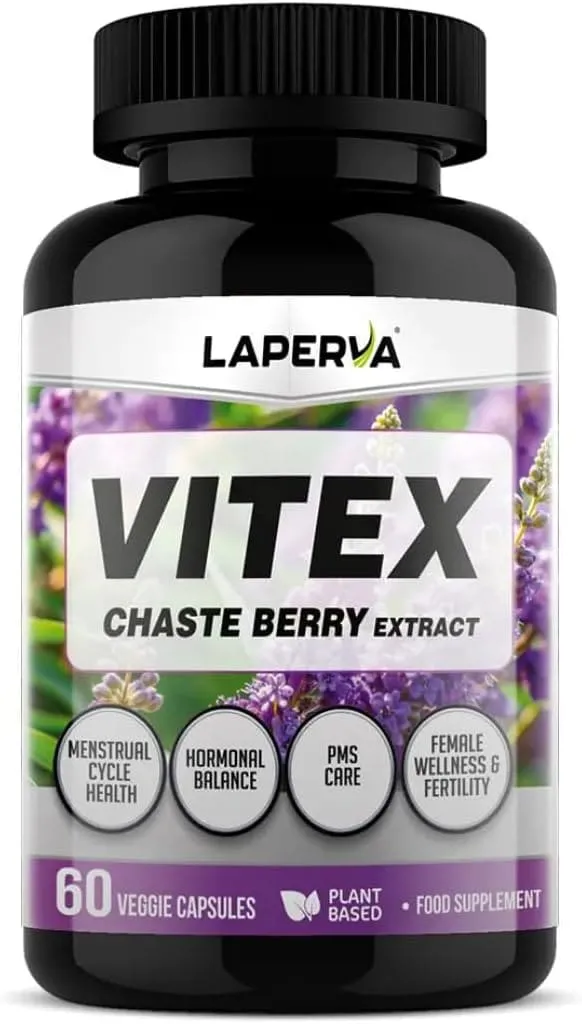 Laperva Vitex Chaste Berry Extract – 60 Veggie Capsules – Supports Female Wellness & Menstrual Health – Plant-Based Supplement for Overall Well-being
