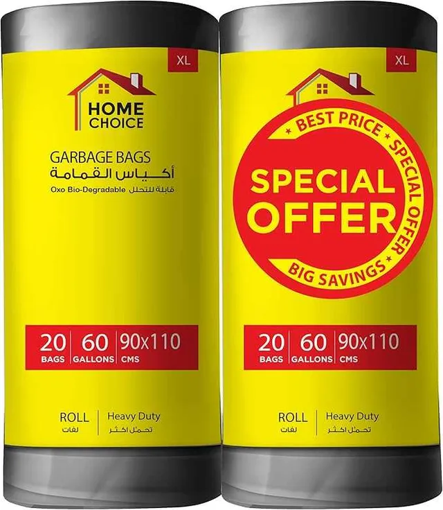 Home Choice Garbage Bag Roll 90x110cm - 2 x 20 Pcs