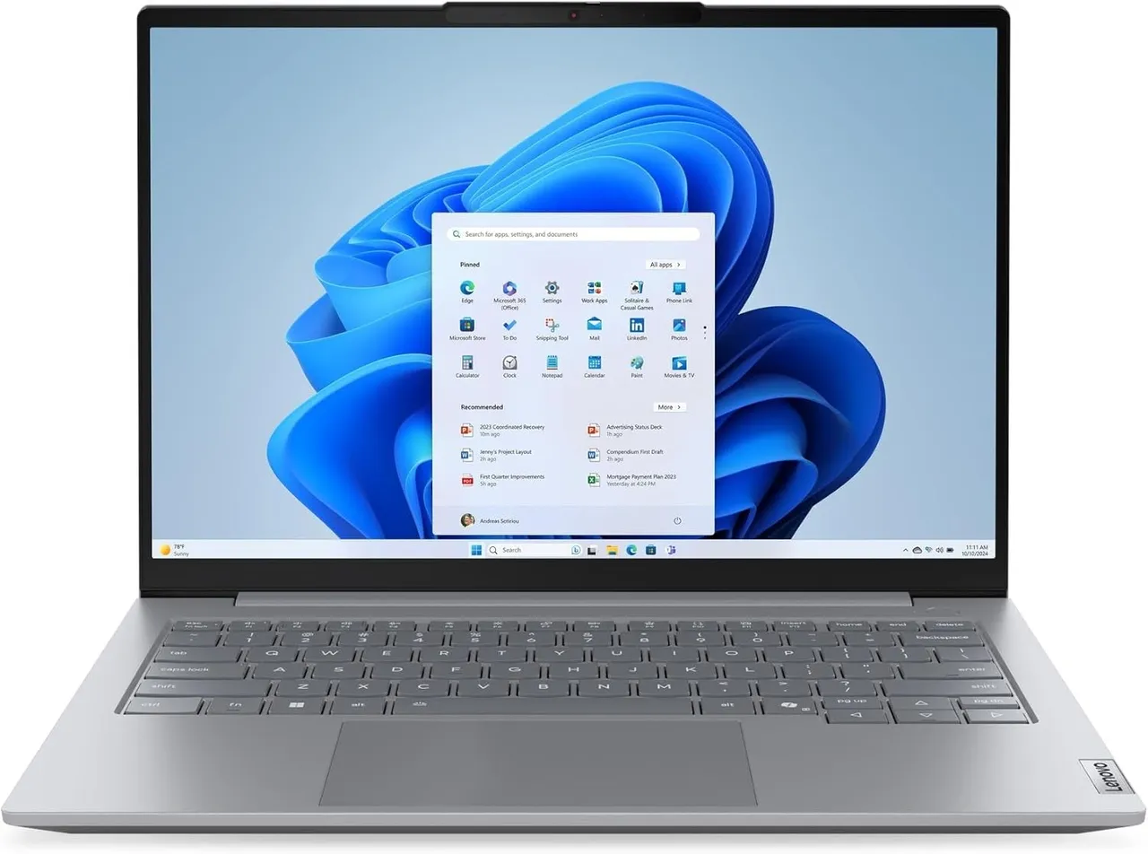 Lenovo لابتوب ThinkBook 14 G8 IAL بشاشة 14 بوصة WUXGA IPS، معالج Intel Core Ultra 7 255H، ذاكرة 16GB DDR5 RAM، تخزين 512GB SSD، رسومات Intel Arc 140T، حاسوب AI، لوحة مفاتيح مضيئة، Wi-Fi 6E، رمادي ثلجي