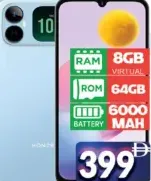 Honor Play 20A 8 GB Virtual RAM/64 GB ROM/6000 mAh Battery