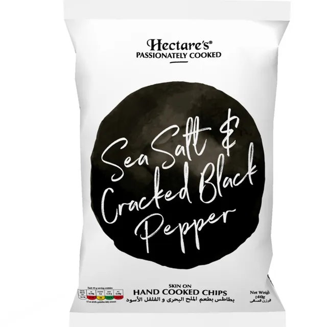hectares Hand Cooked Potato Chips Sea Salt and Cracked Black Pepper