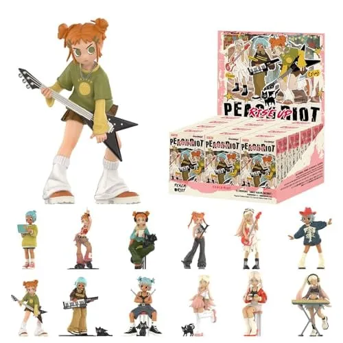 Pop Mart Peach Riot Rise Up Series Figures 12PCs Peach Riot Blind Box Figures Random Design Action Figures Collectible Toys Home Decorations Holiday Birthday Gifts for Boys and Girls Whole Set
