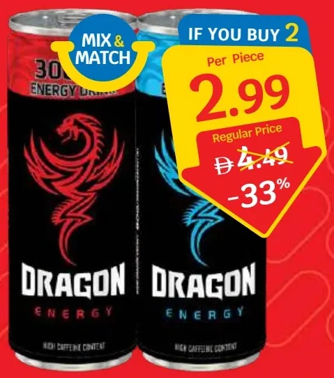 Dragon Energy Drink Red / Blue