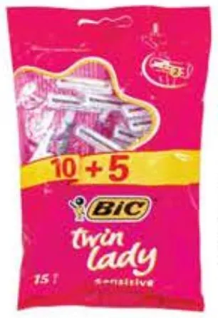 Bic TWIN LADY شفرة حلاقة للبشرة الحساسة مع جراب