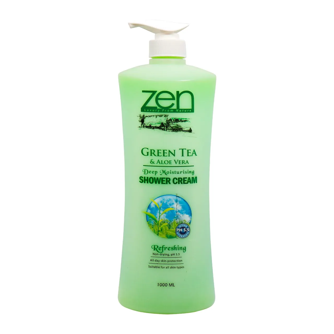 Zen كريم استحمام بالشاي الأخضر والصبار