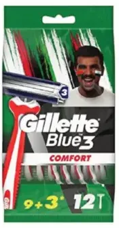 Gillette Blue 3 شفرات حلاقة زرقاء للاستعمال الواحد Comfort