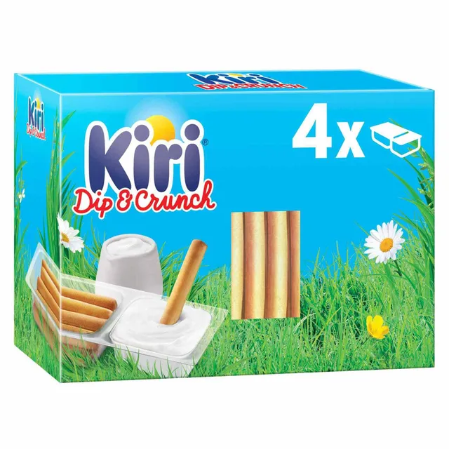 Kiri Dip & Crunch, Cream Cheese and Breadstick Snack, 4 Pieces