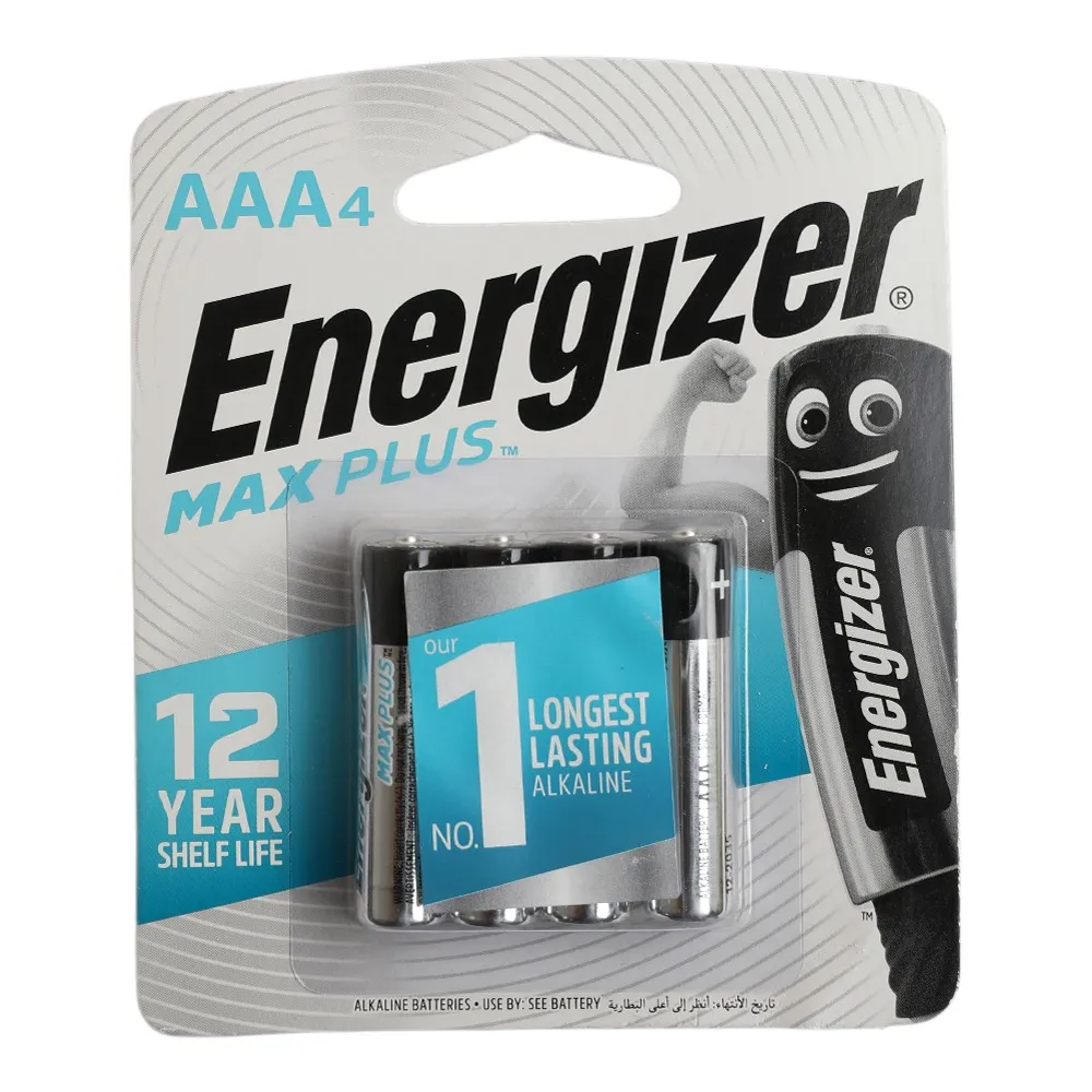 Energizer بطاريات قلوية Max Plus مقاس AAA عدد 4 - 4 Pieces