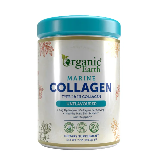 Organic Earth Marine Collagen Unflavoured Powder 7 oz 227312