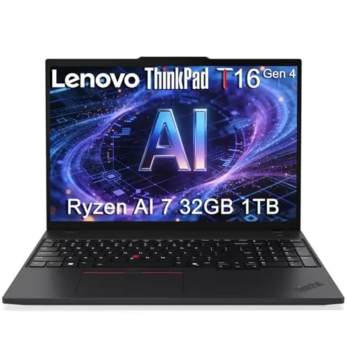 Ist Computers Lenovo ThinkPad T16 Gen 4 Business AI Laptop 16 FHD AMD Ryzen AI 7 PRO 350 Intel Ultra 7 255U 32GB DDR5 1TB SSD Copilot PC 2x Thunderbolt 4 Backlit Fingerprint IR Webcam Win 11 Pro