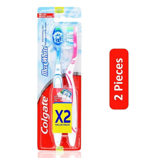 Colgate Maxwhite Multipack Medium Toothbrush - 2 Pcs