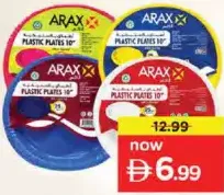 Arax Color Plastic Plates Assorted