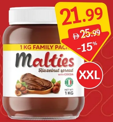 Malties سبريد البندق مع الكاكاو
