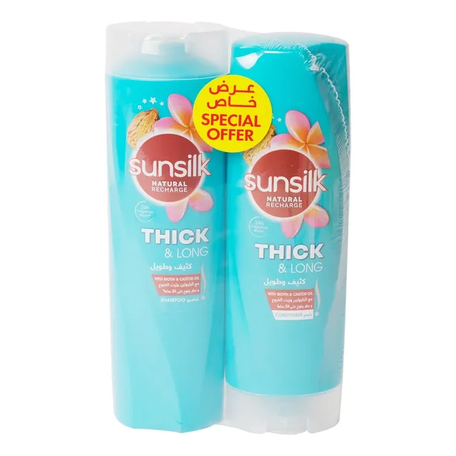 Sunsilk Natural Recharge Thick & Long Shampoo and Conditioner - 400 +