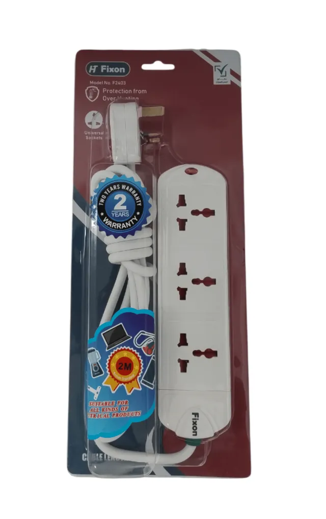 Fixon Extnsion Socket 3 Way 2M