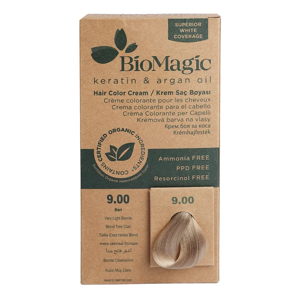 Biomagic صبغة شعر بيو ماجيك 9.00 أشقر فاتح جداً - قطعة واحدة